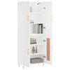 vidaXL Buffet haut Blanc 69,5x34x180 cm Bois d'ing&eacute;nierie
