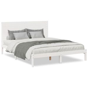 vidaXL Cadre de lit extra long sans matelas 160x210 cm bois massif