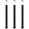 vidaXL Bornes lumineuses avec d&eacute;tecteur et prise lot de 3 110 cm noir IP44