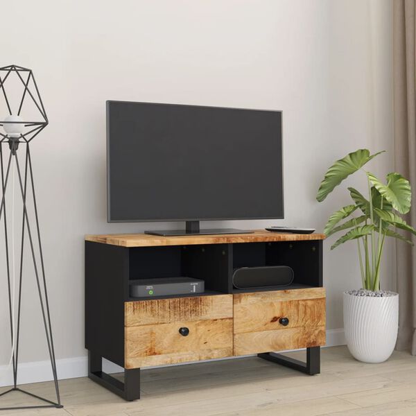 vidaXL Meuble TV 70x33x46 cm Bois massif de manguier