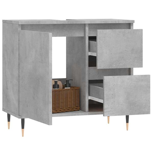 vidaXL Armoire de salle de bain gris béton 65x33x60 cm