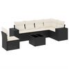 vidaXL Salon de jardin 7 pcs avec coussins noir r&eacute;sine tress&eacute;e