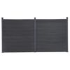 vidaXL Ensemble de panneaux de cl&ocirc;ture gris 353x186 cm WPC