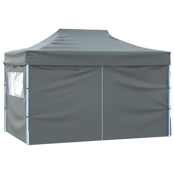 vidaXL Tente de r&eacute;ception pliable avec 4 parois 3x4 m Acier Anthracite