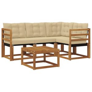 vidaXL Ensemble de canap&eacute;s d'ext&eacute;rieur 5 pc Naturel et Beige