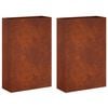 vidaXL Cache-pot de jardin 2 pc Rouill&eacute; 50 x 20 x 75 cm Acier patin&eacute;