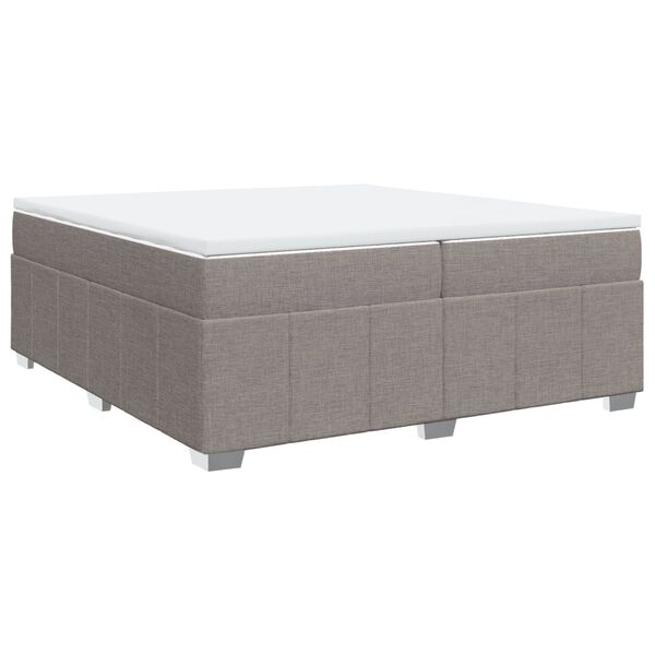 vidaXL Sommier &agrave; lattes de lit avec matelas Taupe 200x200 cm Tissu