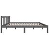vidaXL Cadre de lit sans matelas gris bois massif 135x190 cm