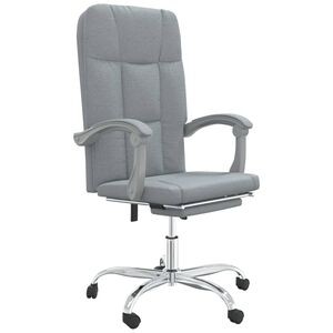 vidaXL Fauteuil inclinable de bureau Gris clair Tissu