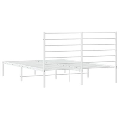 vidaXL Cadre de lit métal sans matelas et tête de lit blanc 140x200 cm