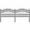 vidaXL Cl&ocirc;ture de jardin KAMPEN avec pointe en forme de lance, noire, 240&nbsp;x&nbsp;75&nbsp;cm, acier
