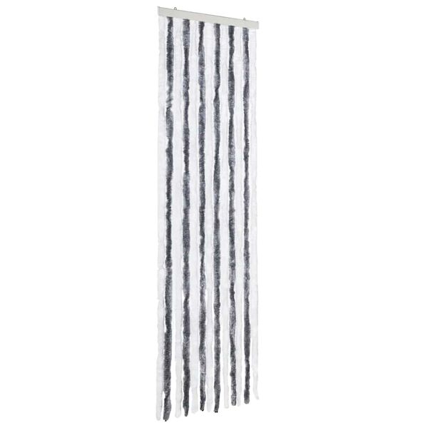 vidaXL Moustiquaire Gris et blanc 56x200 cm Chenille