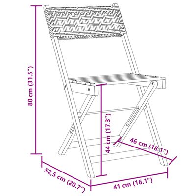 vidaXL Chaises de bistrot lot de 2 gris bois massif d'acacia et rotin