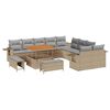 vidaXL Ensemble de canap&eacute; de jardin 13 pc Beige polyrotin