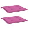 vidaXL Coussins de chaise de jardin lot de 2 rose 40x40x4 cm tissu