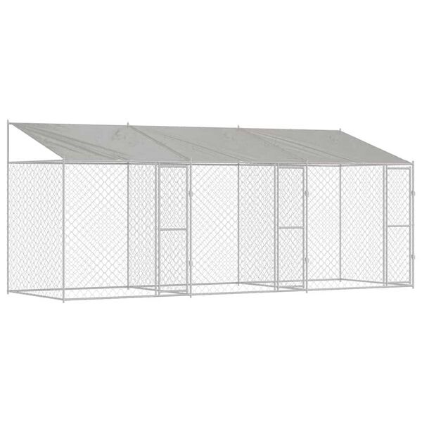vidaXL Cage pour chien Argent 600 x 200 x 256 cm Acier galvanisé