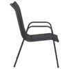 vidaXL Chaises de jardin lot de 2 Acier et textil&egrave;ne Noir