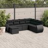 vidaXL Salon de jardin 7 pcs avec coussins noir r&eacute;sine tress&eacute;e