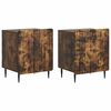 vidaXL Cabinet de chevet 2 pc Ch&ecirc;ne fum&eacute; 43 x 34,5 x 52 cm