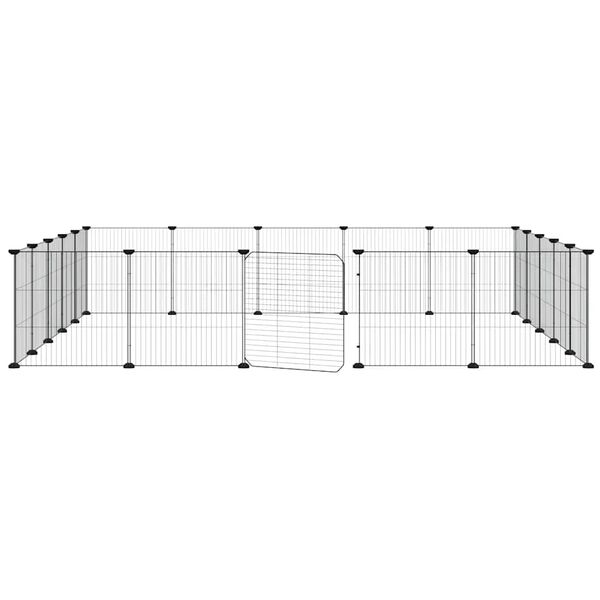vidaXL Cage animaux de compagnie &agrave; 20 panneaux et porte Noir 35x35 cm