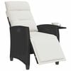 vidaXL Chaise de jardin inclinable avec table d'appoint noir polyrotin