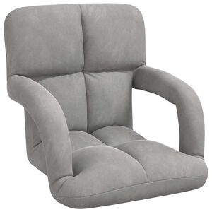 vidaXL Fauteuil de sol ajustable Gris clair Velours