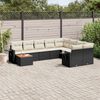 vidaXL Salon de jardin 10 pcs avec coussins noir r&eacute;sine tress&eacute;e