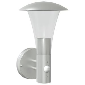 vidaXL Applique murale d'ext&eacute;rieur et capteur argent&eacute; acier inoxydable