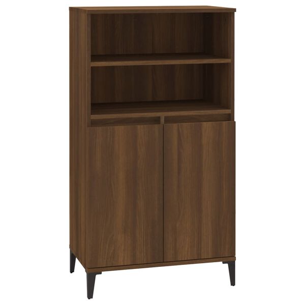 vidaXL Buffet haut Chêne marron 60x36x110 cm Bois d'ingénierie