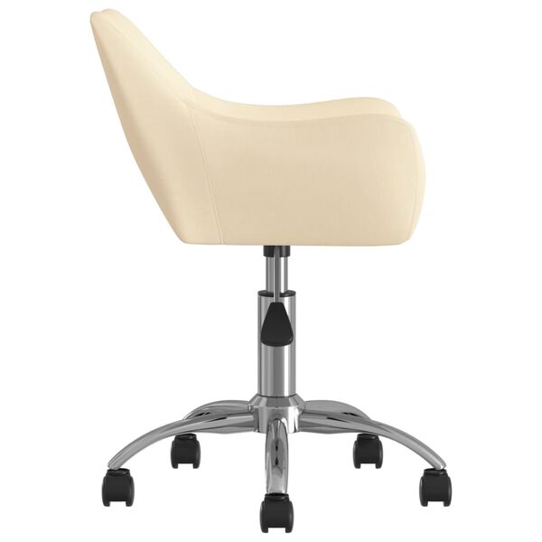 vidaXL Chaise pivotante de salle &agrave; manger Cr&egrave;me Tissu