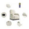 vidaXL Fauteuil de massage inclinable Cr&egrave;me Velours