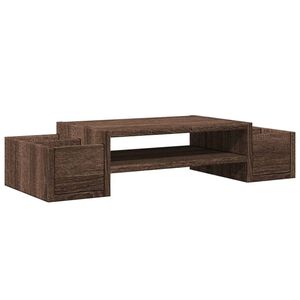 vidaXL Support de moniteur et rangement ch&ecirc;ne marron bois d'ing&eacute;nierie
