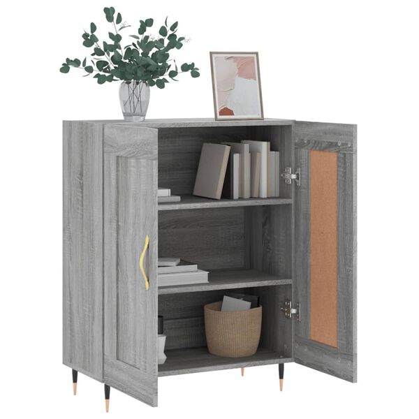 vidaXL Buffet sonoma gris 69,5x34x90 cm bois d'ing&eacute;nierie
