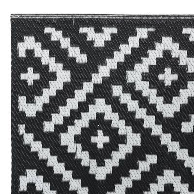 vidaXL Tapis d'extérieur Blanc et noir 190x290 cm PP