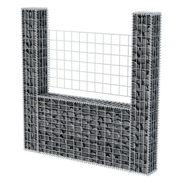 vidaXL Panier de gabion en forme de U Acier galvanisé 160x20x150 cm