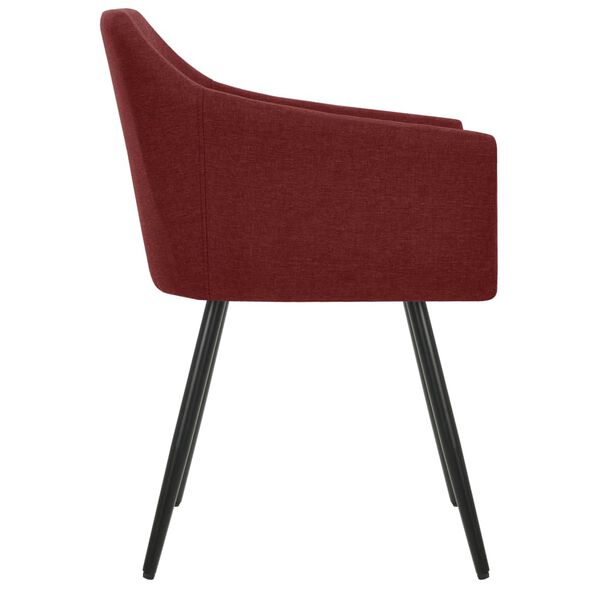 vidaXL Chaises &agrave; manger lot de 2 rouge bordeaux tissu