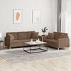 vidaXL Ensemble de canap&eacute;s 2 pcs avec coussins marron tissu