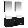 vidaXL Ensemble de mobilier de salle de bain 5 pcs Ch&ecirc;ne noir