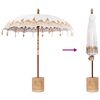 vidaXL Parasol balinais 260 2 pcs Cr&egrave;me Coton et bois massif