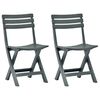 vidaXL Chaises de jardin pliables 2 pcs Plastique Vert