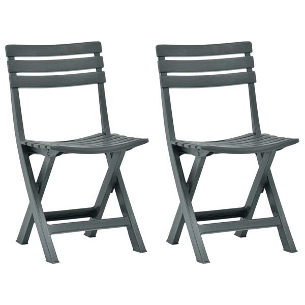 vidaXL Chaises de jardin pliables 2 pcs Plastique Vert