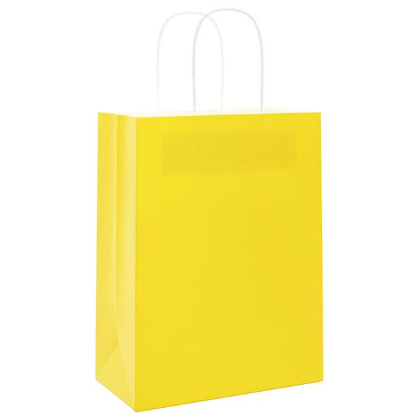 vidaXL Sacs en papier 250 pcs avec poign&eacute;es jaune 21x11x28 cm