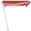 vidaXL Auvent automatique capteur de vent LED 450x350 cm Orange marron