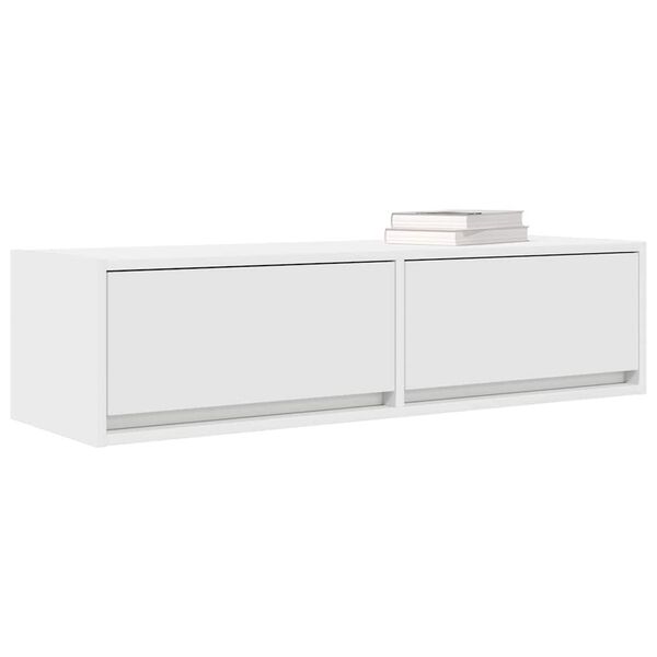 vidaXL Meuble TV Blanc 100 x 31 x 25.5 cm Bois d'ing&eacute;nierie