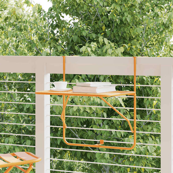 vidaXL Table de balcon Jaune 60x40 cm Acier