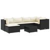 vidaXL Salon de jardin 7 pcs avec coussins Noir R&eacute;sine tress&eacute;e