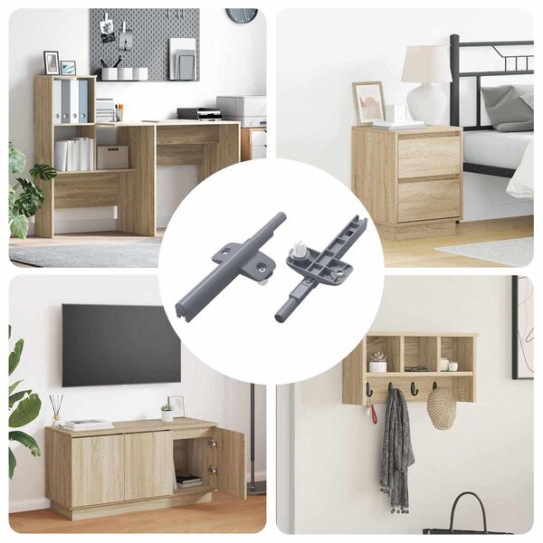 vidaXL Amortisseur &agrave; fermeture douce 2 pcs Gris 125 x 47 x 15 mm PP