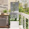 vidaXL &Eacute;cran de confidentialit&eacute; de jardin Floral Argent 50 x 140 cm