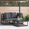 vidaXL Ensemble de canap&eacute; de jardin 3 pcs Noir M&eacute;tal