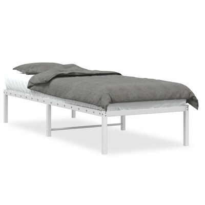 vidaXL Cadre de lit métal sans matelas blanc 75x190 cm